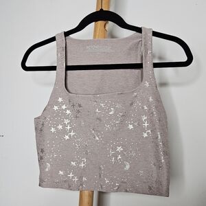Beyond Yoga Softshine Square Neck Tank Stars Moon Constellation Cream Large